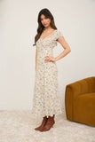 Floral Ruched Midi Dress