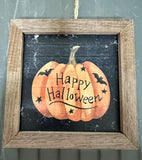 Happy Halloween Bat Pumpkin Black