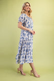 Vintage Floral Tiered Midi Dress