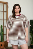 Curvy Striped Knit T-Shirt