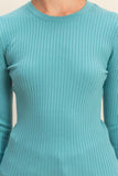 Ribbed Long Sleeve Knit Top