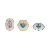 Stoneware Dish W Cross Stitch Style Texture