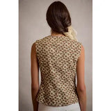Floral Print Scallop Edged Vest
