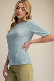 Ditsy Printed Ribbed Top