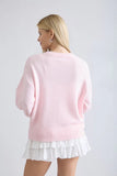 Swan Jacquard Knit Pullover Sweater