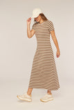 Striped Knit Midi Dress