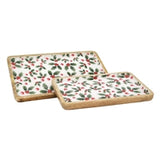 Holly Enamel Rectangular Trays