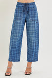 Slouchy Plaid Barrel Leg Jeans