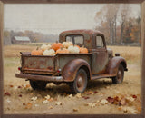 Rusty Truck With Pumpkin Harvest