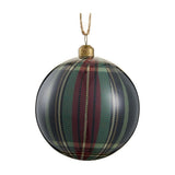 Plaid Plastic Ball Ornament