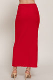 Long Textured Knit Skirt