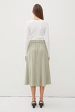Linen Blend Midi Skirt