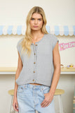 Raw Edge Sleeveless Cardigan