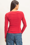 Pigment Dyed Scoop Neck Top