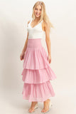 Smocked Waist Tiered Skirt