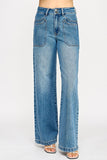 Double Pocket Wide Leg Jeans