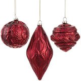 Textured Glass Ornaments Assorted