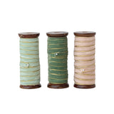 10 Yard Velvet Ribbon W Metallic Edge Son Wood Spool