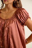 Satin Short Sleeve Mini Dress