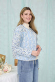 Floral Color Block Floral Quilted Jacket