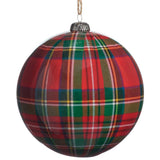 Plaid Plastic Ball Ornament