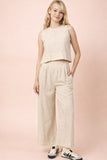 Solid Woven Linen Sleeveless Top