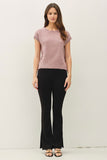 Textured Cap Sleeve Sweater