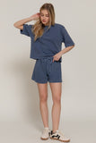 Short Sleeve Garment Washed Terry Top