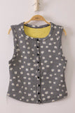 Floral Sleeveless Button Down Top