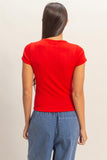 Pointelle Short Sleeve Top