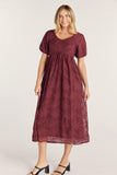 Embroidered Sweetheart Neck Dress