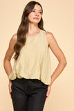 Puff Waist Linen Top