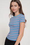 Multi-Stripe Ribbed Knit Top