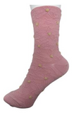 Raised Floral Crew Sock