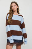 Wide Stripe Textured Sweater