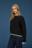 Cable Knit Contrast Stitch Sweater