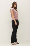 Textured Cap Sleeve Sweater