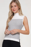 Sleeveless High Neck Sweater