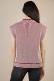 Two Tone Ribbed Knit Sweater Vest