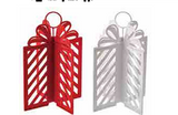 Med Metal Red/white Flocked Dimensional Gift Box