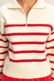 Striped Half-Zip Sweater