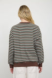 Striped Crew Neck Pocket Top