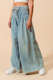 Wide Leg Drawstring Jeans