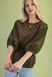 Mixed Fabric Top