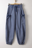 Textured Bow Detail Pants
