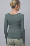 Lace Trim Henley Top