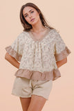 Floral Print Ruffle Hem Top