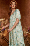 Tiered Floral Midi Dress