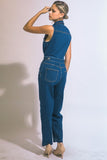 Denim Sleeveless Jumpsuit