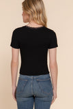 Ribbed Scoop Neck Top